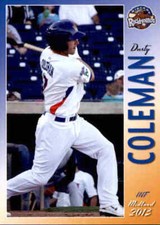 2013 Midland RockHounds Grandstand 4 Dusty Coleman Sioux Falls South Dakota Card