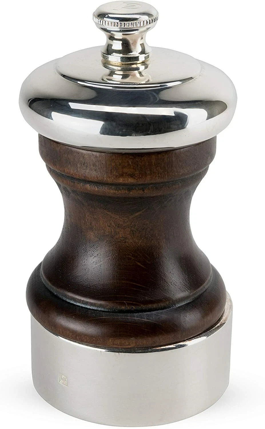 Peugeot Palace 4 Inch Silver Plated Pepper Mill, Antique Brown