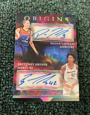 2024 WNBA ORIGINS DIANA TAURASI & BRITTNEY GRINER DUAL AUTO AUTOGRAPHED CARD 1/1