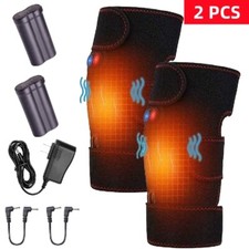 Electric Heating Vibration Knee Joint Pad Brace Therapy Massager with Power Bank