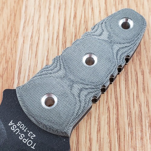 TOPS Ranger Short Fixed Knife 2.5" 1095 Steel Double Edge Blade Micarta Handle - Picture 4 of 12