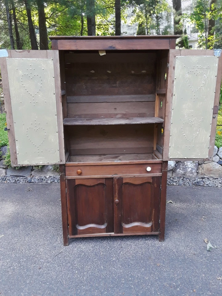 Antiguo armario primitivo de gelatina americana temprana caja fuerte para pasteles Foto 2 de 4