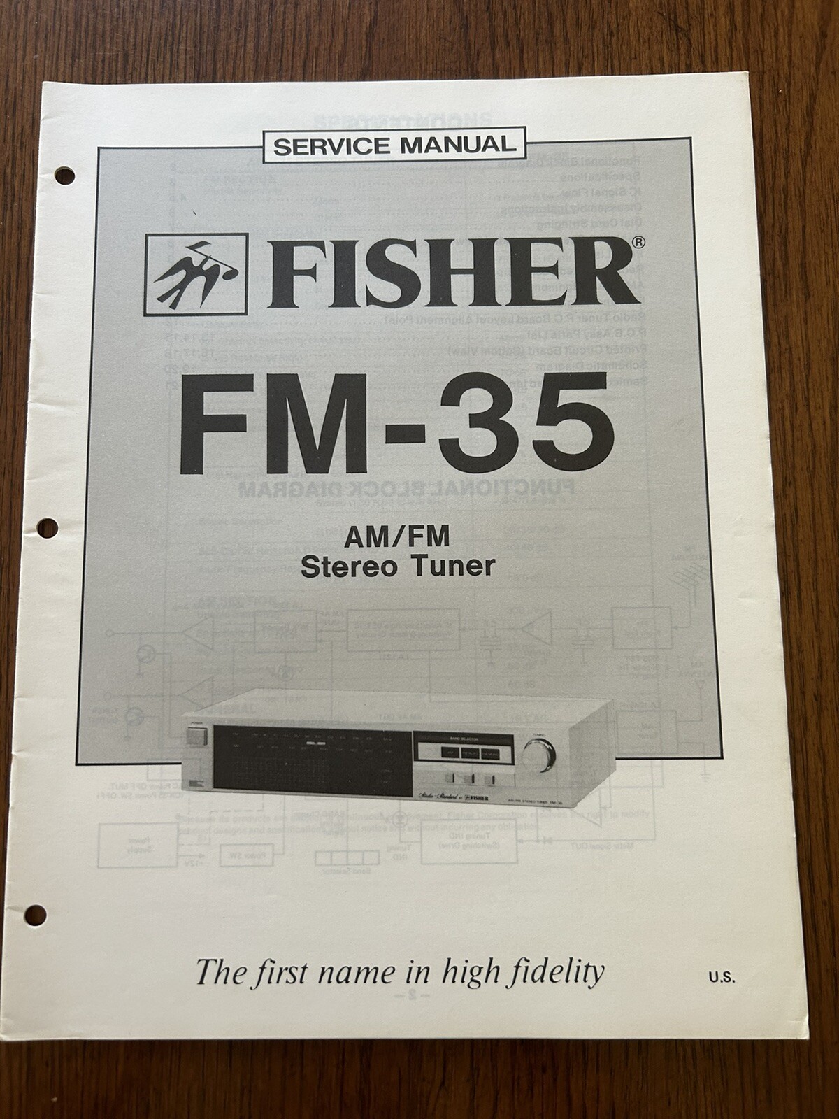 Fisher FM-35 AM/FM Stereo Tuner Service Manual with OEM Diagrams for Repair