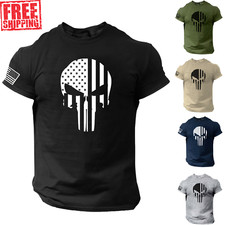 American Flag Skull Patriotic T Shirt, 1776, USA, 2A, America, Mens, Veteran