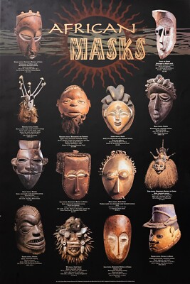 US Art Frames African Masks - Key - 24x36 Print & Poster (24x36V) 4O2