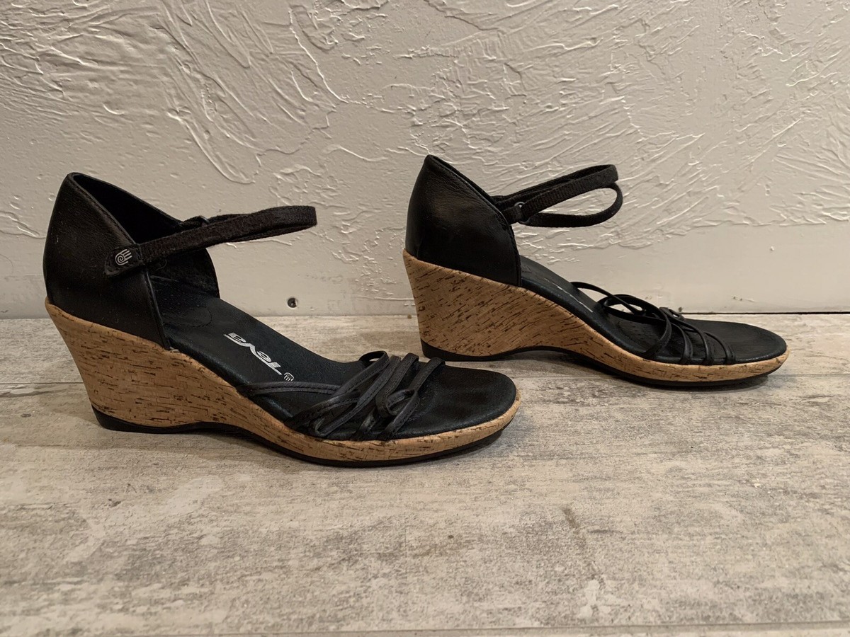 Black Leather Teva’s Size 8 Teva Cabrillo Wedge 1001027 Women main image 3