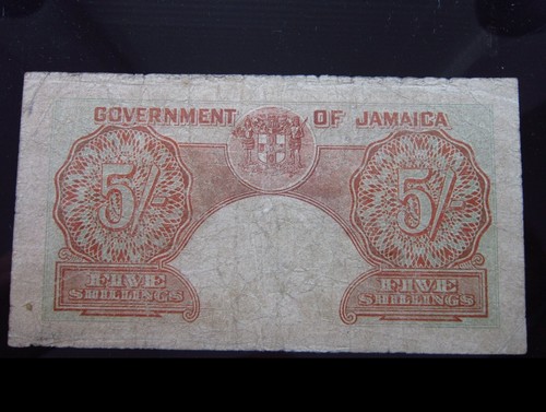 Jamaica 5 Shillings 1939 P37 i3474 Government George VI Banknote Money - Picture 2 of 2