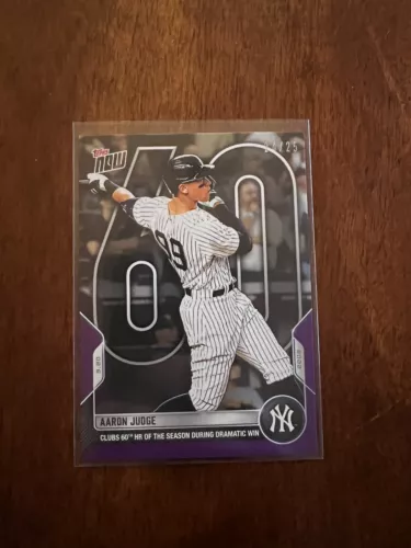 Aaron Judge 60th Home Run Of The Season 2022 MLB TOPPS NOW Card 929 -PURPLE /25