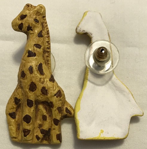 Handcrafted Ceramic Jewelry Post Earrings by Cheri Giraffe Made In USA - Picture 5 of 6