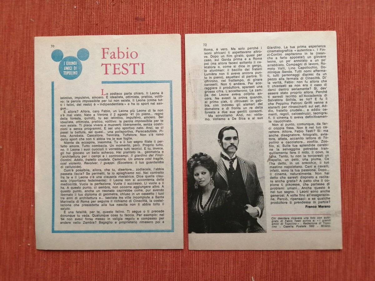 ARTICOLO CON FOTO CLIPPING ATTORE 