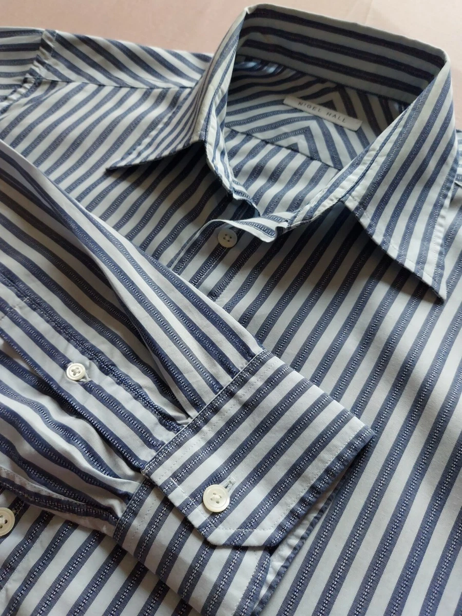 Mens grey 2025 striped dress shirt