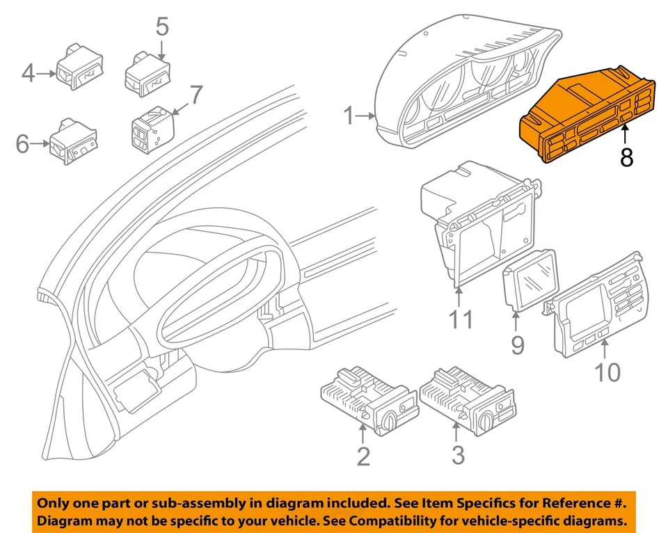Used A/C Selector Switch fits: 2004 Bmw 330I Sdn E46 push button control w/autom - Image 3 of 4