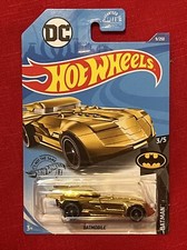Hot Wheels BATMOBILE Gold Variation w/Black OH5 Spoke Wheels Brand New