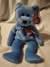 * Oryginalna czapka Ty Baby America, miś w kolorze niebieskim z metką, witryna