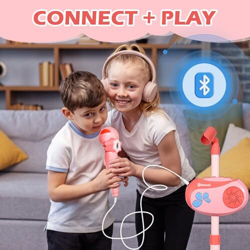 Kids Bluetooth Karaoke Machine for Girls with Adjustable Stand, Karaoke - Bild 6 von 8