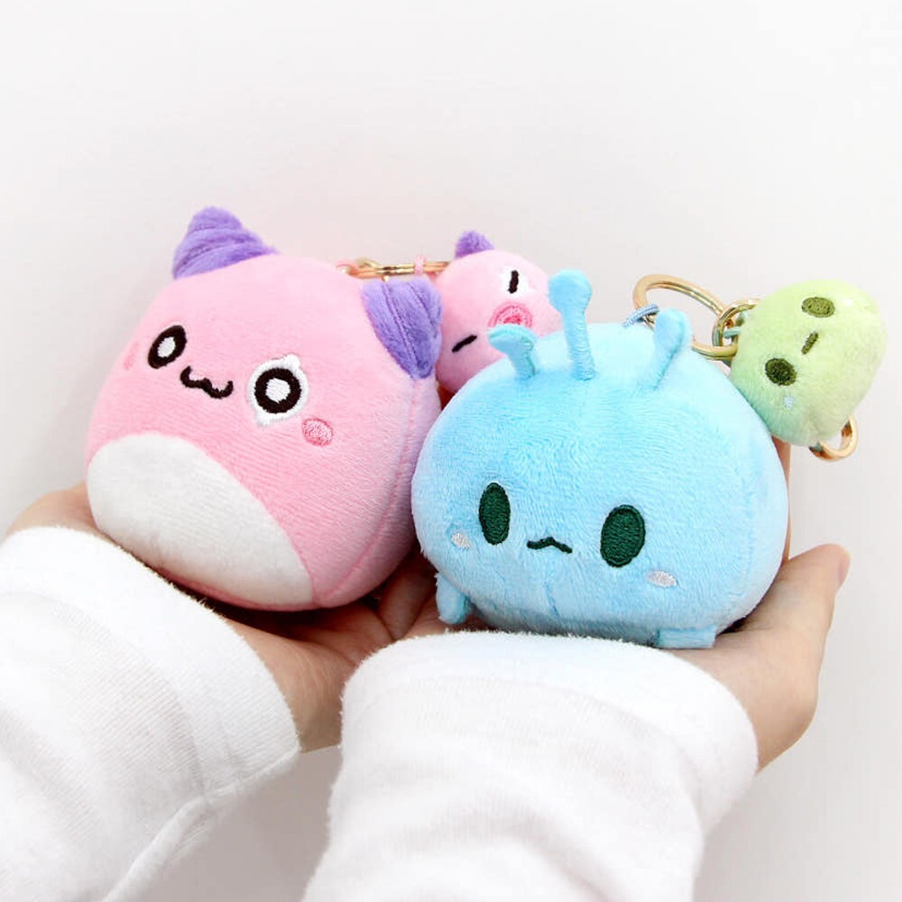 MapleStory Double Plush Keychain Pink Bean Rock Spirits Stuffed