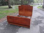 Fine Art Deco Antique French Burlwood Bed