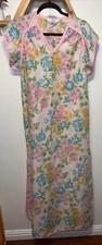 Vintage 1970s At Home Wear SEARS Hawaiian Dress Muumuu Bright Floral Flower VTG