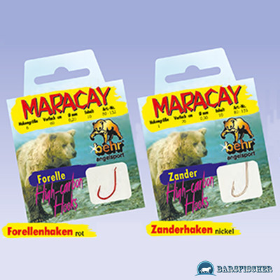 1 PÄCKCHEN MARACAY - VORFACHHAKEN, HAKEN, ANGELHAKEN, GEBUNDEN, FISHING HOOKS
