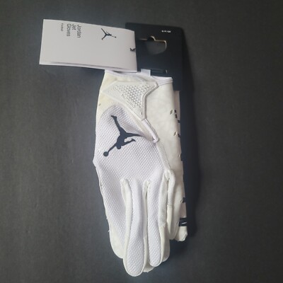 Nike Jordan ~ Men's Jet 7.0 Football Skill Gloves ~ Sz Small White Black Cement