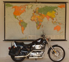 Schulwandkarte schöne alte Weltkarte 1945-1975 269x166 vintage world map 1975  