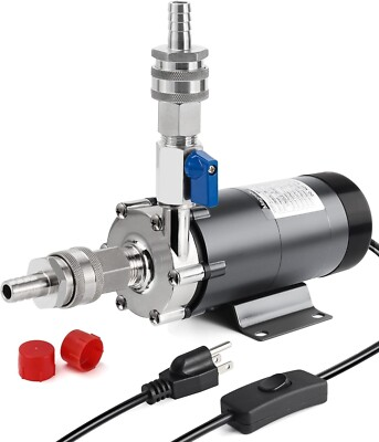 #ad Food Grade Magnetic Drive Pump for Safe Hot Liquid Transfer Homebrew Essential $155.69