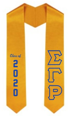 Sigma Gamma Rho ''Class Of 2020'' Graduation GOLD Stole Sash w/ Vinyl Applique