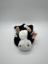 Vintage Ty Beanie Baby DAISY the Black  White Cow Plush