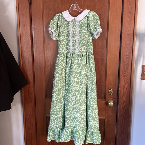 Prärie Kleid mit Haube grün weiß Schneeflocke Kurzarm Landhaus Kern Gr. S - Bild 3 von 18