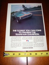 1972 AMC AMERICA MOTORS JAVELIN MARK DONOHUE - ORIGINAL AD