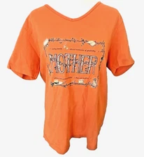 Vintage Salmon Orange Mother Grandma Cottage Core Y2k 90s Single Stitch T Shirt