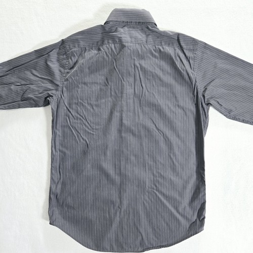 Banana Republic Dress Shirt Mens Button Up Size 15-15.5 Long Sleeve Gray Striped - Picture 9 of 17