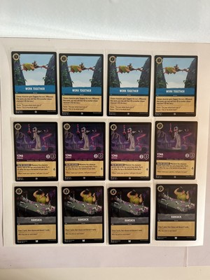 Disney LORCANA   Emperor s New Groove Lot 12 4x Work Togth, 4x YZMA, 3x  Ransack