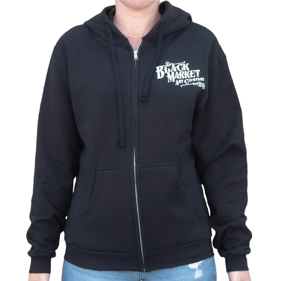 Black Market Art We Can Do It Zip Hoodie Rockabilly Rosie Riveter S-M-L-XL-2XL - Image 2 of 4