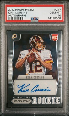 2012 Kirk Cousins #277 Prizm Auto PSA 10 Rookie Panini Autograph #/499 Rated RC