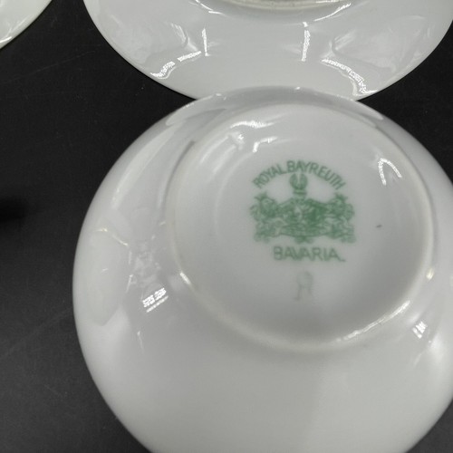 Rare 2 Sets Royal Bayreuth Bavaria Teacups Saucers Coffee Tea Floral Royal Blue - Picture 5 of 7