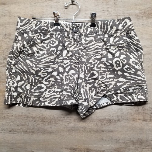 Loft Womans Size 8 Brown Animal Print Shorts Cotton/Linen Blend - 第 1/7 張圖片