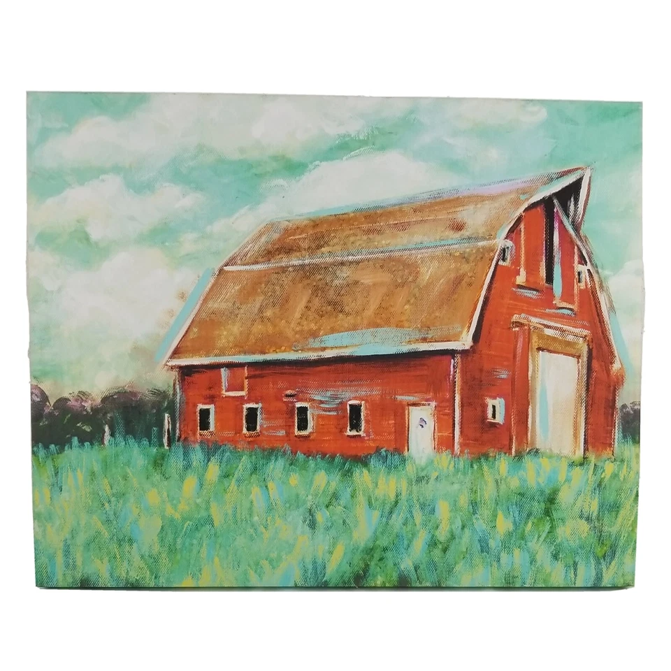 Red Barn Canvas Print Dollar General Barn Farmhouse Decor Wall 20” x 16” 2017 - Image 2 of 4