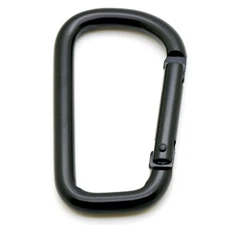 Pack of 6 pcs 3" Heavy Duty Carabiner Spring Belt Clip Key Chain D Shape Black 