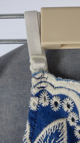 Bohemian Playsuit Blue Embroidered Short Jumpsuit Blue Chambray Romper Size UK 4 - Picture 7 of 8