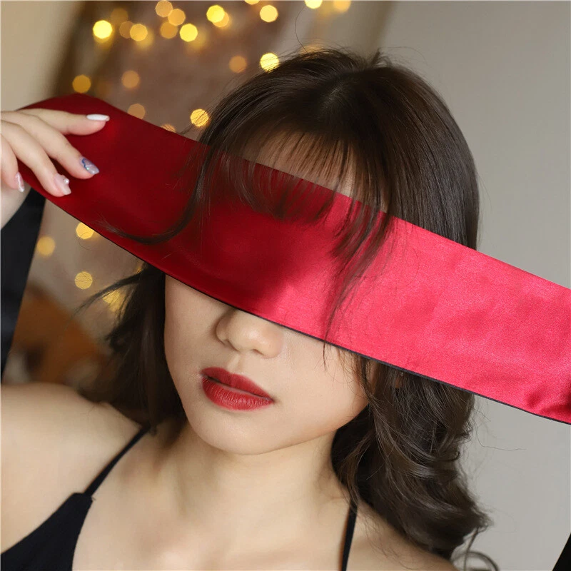Party Game Sexy Silk Satin Eye Mask Shade Blindfold Ribbon Cosplay Accessories - Image 4 of 4