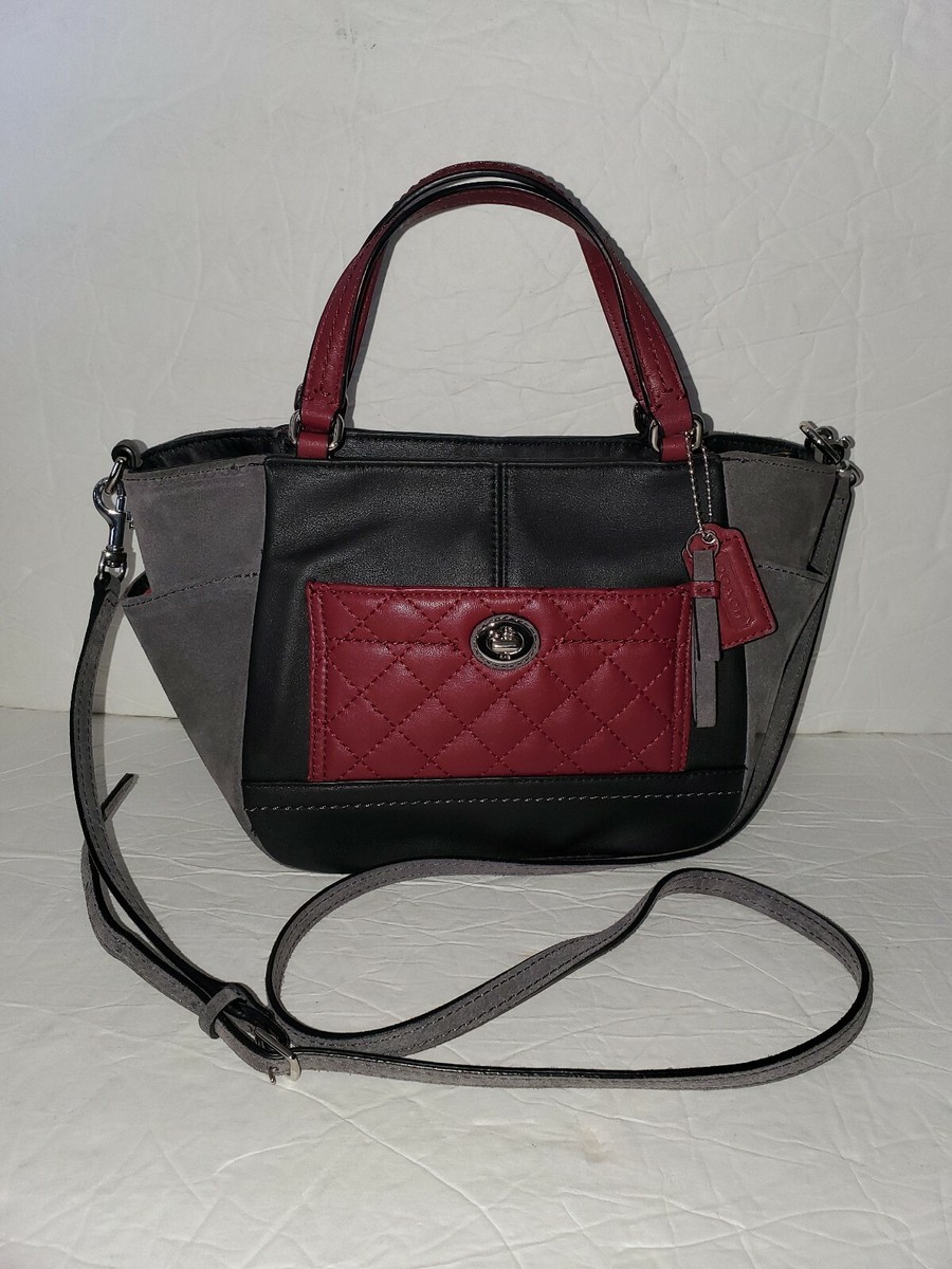 COACH PARK QUILTED COLOR BLOCK MINI TOTE LEATHER SATCHEL $258