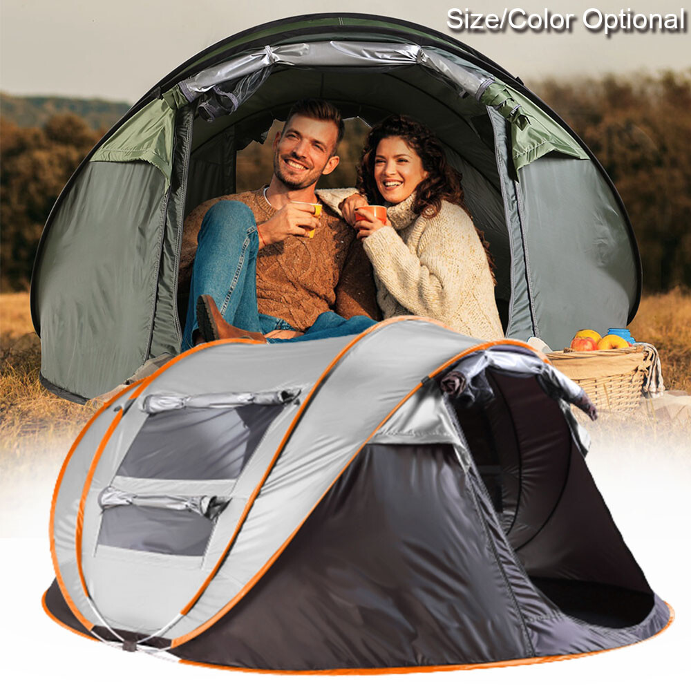 POP-UP MOSQUITO NET TENT ポップアップカヤテント4点 4-8 Person Family Pop Up Instant Tent Camping Hub Tent W/ 4