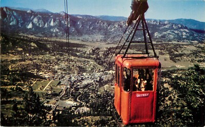 Skyway Cable Car Over Estes Park Village Rocky Mountains Colorado CO Postcard