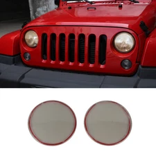Front Head Light Lamp Guard Trim Cover Accessories For Jeep Wrangler JK 2007-18