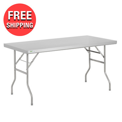 Commercial Outdoor Open Kitchen Stainless Steel NSF Folding Work Table 30'' x 60''