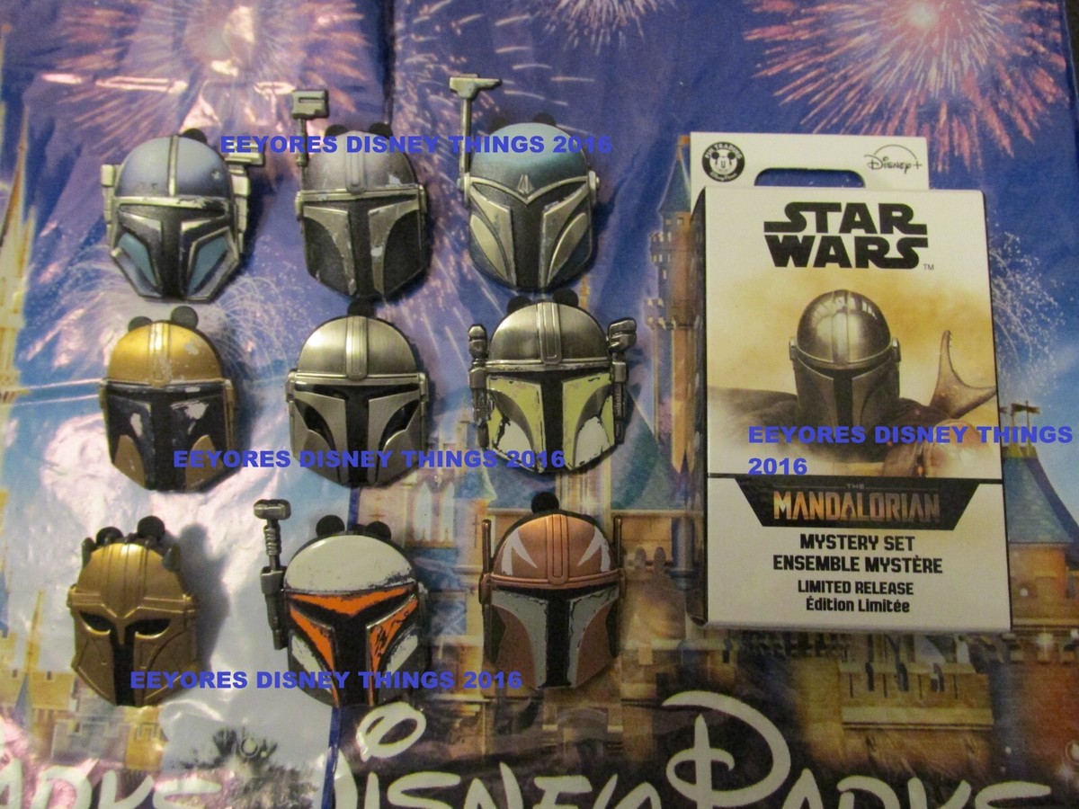 2021 Disney Parks Star Wars Mandalorian Helmet 9 Pin Mystery