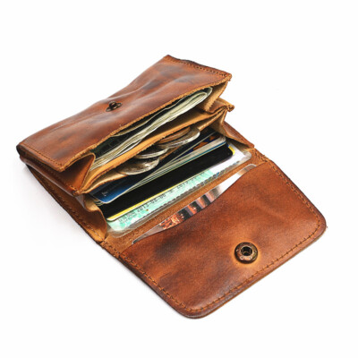 Genuine Leather Wallet for Men Women Handmade Wallets Card Holder Coin  Purse bag