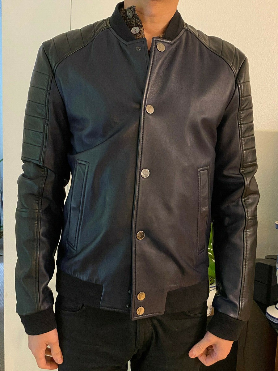 Versace Collection Leather Jacket Men's Size 48 | eBay