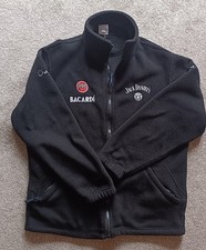 Bacardi Jack Daniels Branded Black Fleece Jacket Unisex Size M Very Warm Used